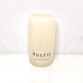 Wool White Rustic Candle 11cm